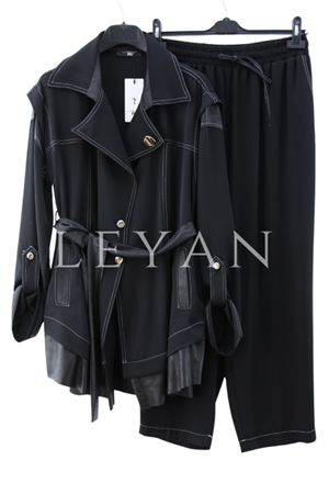 My312 Dikiş Detaylı Takım- LYN04093 Siyah