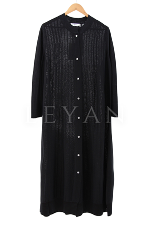 Tığ Triko Nervür Detaylı Rayon Hırka- LYN04111 Siyah