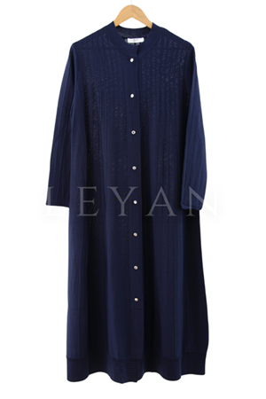 Tığ Triko Nervür Detaylı Rayon Hırka- LYN04111 Lacivert