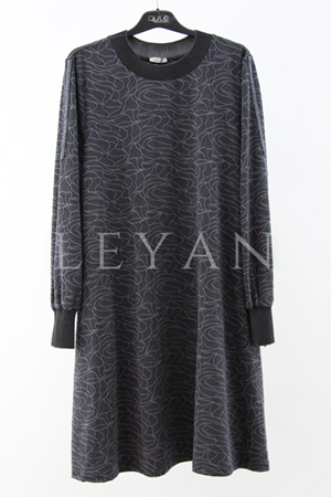 Dule Ribanalı Desenli Tunik- LYN04120 Siyah