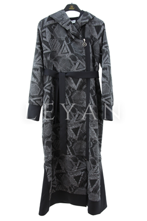 Orhan Store Brokar Detaylı Ferace- LYN04133 Gri