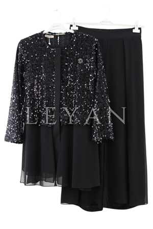 Müsemma Bengü Payet Takım- LYN04130 Siyah