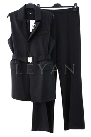 My312 Kemerli Yelek Takım- LYN04153 Siyah