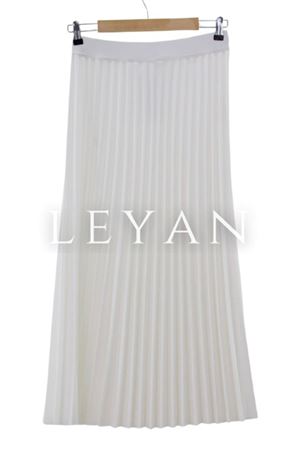 Sentez Beli Lastikli Piliseli  Krep Etek- LYN01270   Beyaz