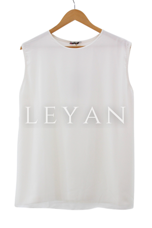 Önü Şifon Detaylı Kolsuz İçlik- LYN01386  Ekru
