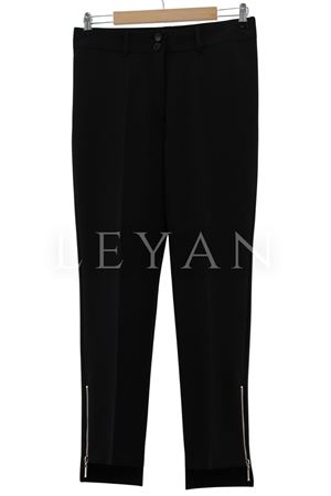 Sentez Paçası Fermuarlı Pantolon-LYN02639 Siyah