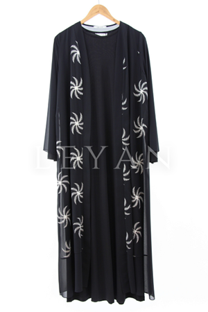 Dule Şifonlu Elbise Takım- LYN03776 Siyah