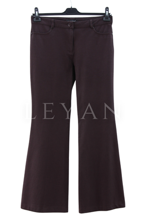 Sentez Kanvas İspanyol Paça Pantolon- LYN03975 Kahve