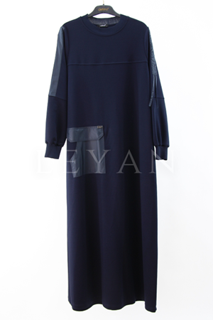 Defrina Paraşüt Detaylı Elbise- LYN03058 Lacivert