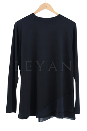 Kollu Şifonlu Tunik- LYN03287 Siyah