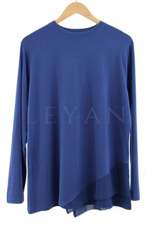 Kollu Şifonlu Tunik- LYN03287 İndigo