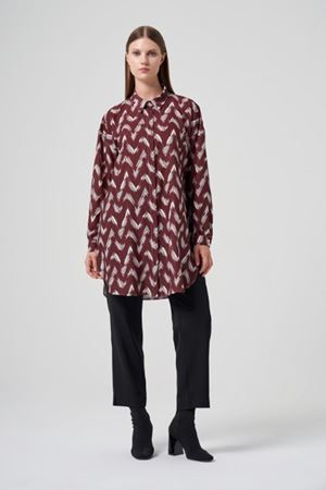 Müsemma Sade Gömlek- LYN03049 Kahve