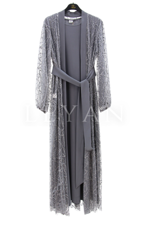 Orhan Store Abaya İkili Takım- LYN03550 Gri