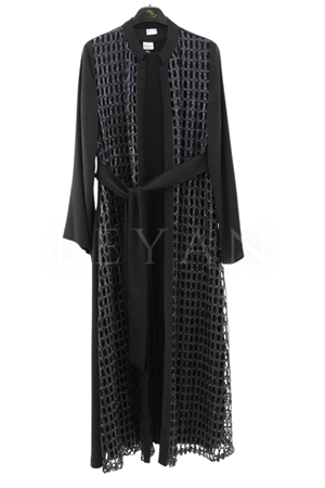 Orhan Store Abaya İkili Takım- LYN03592 Siyah
