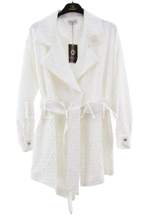 Orhan Store Kabartmalı Ceket- LYN03697 Ekru