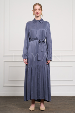 Nuss Qupra Elbise- LYN03487 İndigo