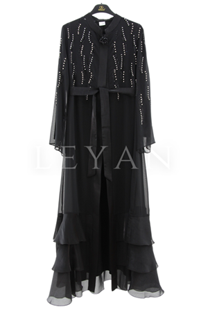 Orhan Store Abaya Takım- LYN03555 Siyah