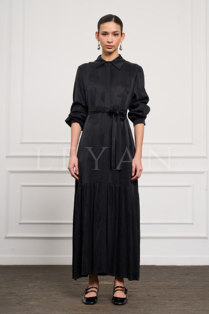 Nuss Qupra Elbise- LYN03487 Siyah