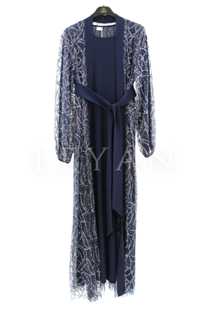 Orhan Store Abaya İkili Takım- LYN03550 Lacivert