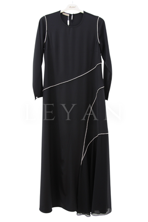 Müsemma Nazik Elbise- LYN03787 Siyah