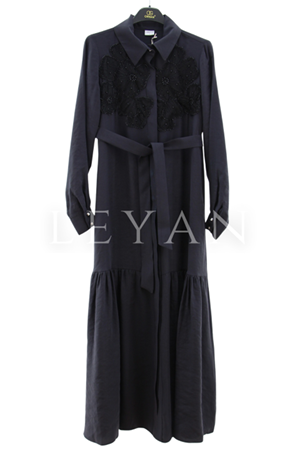 Orhan Store İşlemeli Elbise- LYN03810 Siyah