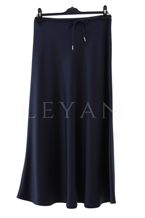Sentez Luna Saten Volanlı Etek- LYN03541 Lacivert
