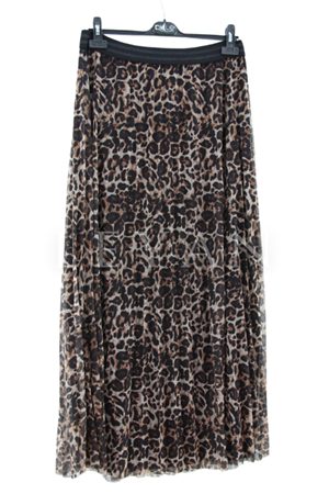 Dule Leopar Piliseli Etek- LYN03781 Vizon