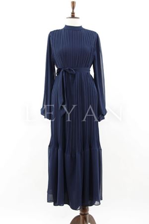 My312 Piliseli Elbise- LYN03689 Lacivert