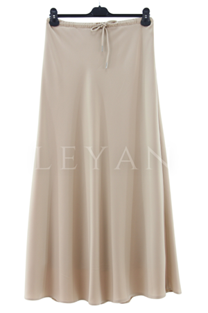 Sentez Luna Saten Volanlı Etek- LYN03541 Vizon