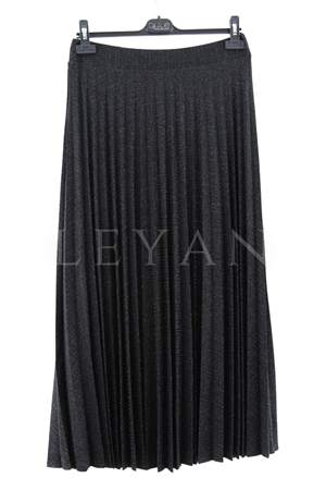 Dule Simli Pliseli Etek- LYN03591 Siyah