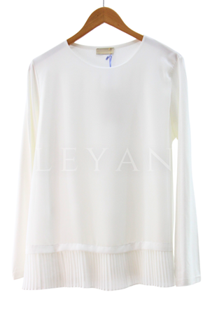 Kısa Piliseli Şifonlu İçlik- LYN03846 Ekru