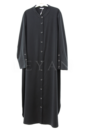 Defrina Düğmeli Tencel Kap- LYN03458 Siyah