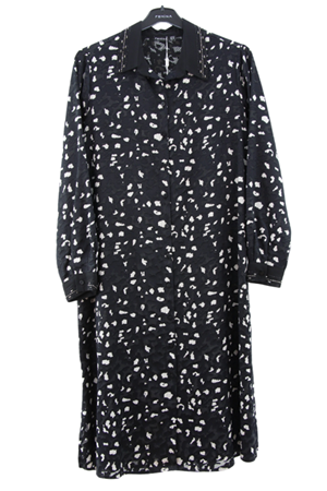 Femina Taş Baskılı Gömlek- LYN03444 Siyah