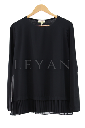 Kısa Piliseli Şifonlu İçlik- LYN03846 Siyah