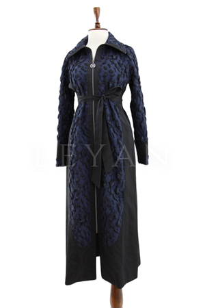 Orhan Store Leopar Desen Brokar Kap- LYN03296 Lacivert-Siyah