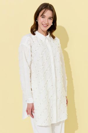 Müsemma Sonay Gömlek- LYN03707 Ekru