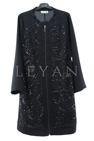 Dule Payetli Krep Kap- LYN03711 Siyah