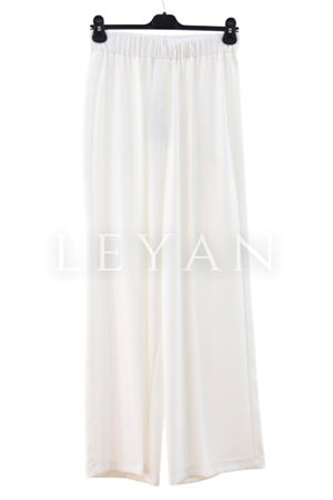 Sentez Colmar Beli Lastikli Bol Paça Pantolon- LYN04019 Beyaz