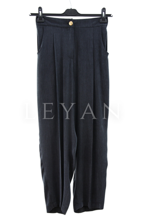 Sentez Neptün İpek Qupra Havuç Pantolon- LYN04021 Siyah