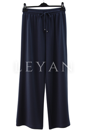 Sentez Berlin Yanı Nervürlü Geniş Bambu Pantolon- LYN04014 Lacivert