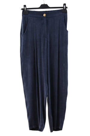 Sentez Neptün İpek Qupra Havuç Pantolon- LYN04021 Lacivert