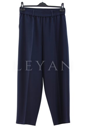 Sentez Angel Beli Lastikli Köprülü Havuç Pantolon- LYN04024 Lacivert