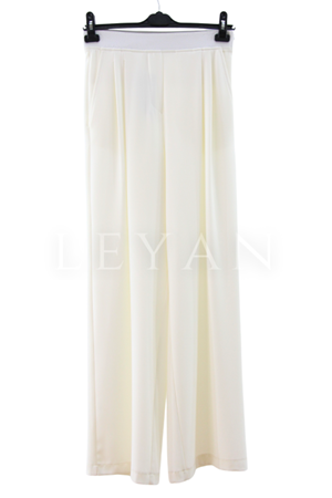 Sentez İyon Pileli Pantolon- LYN04015 Ekru
