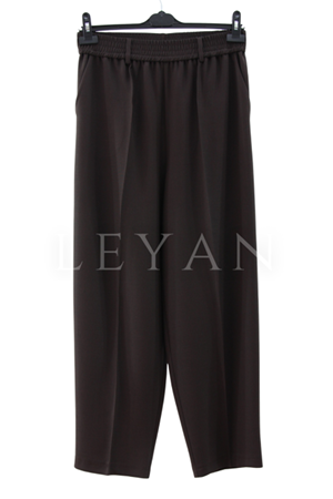 Sentez Angel Beli Lastikli Köprülü Havuç Pantolon- LYN04024 Kahve