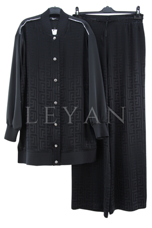 My312 Omzu Taşlı Jakar Takım- LYN03527 Siyah