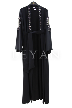 Orhan Store Püskül Taş Detaylı Takım- LYN03840 Siyah