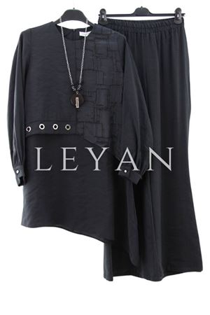 Orhan Store Kuşgözü Detaylı Takım- LYN03745 Siyah