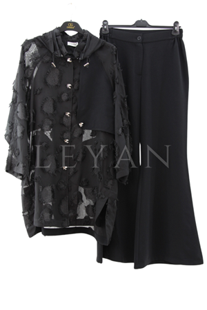 Orhan Store Püsküllü Takım- LYN03448 Siyah