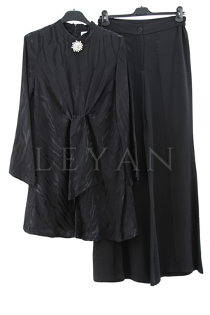 Orhan Store Pantolonlu Takım- LYN03496 Siyah