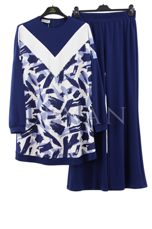 Orhan Store Pantolonlu Takım- LYN03653 Lacivert